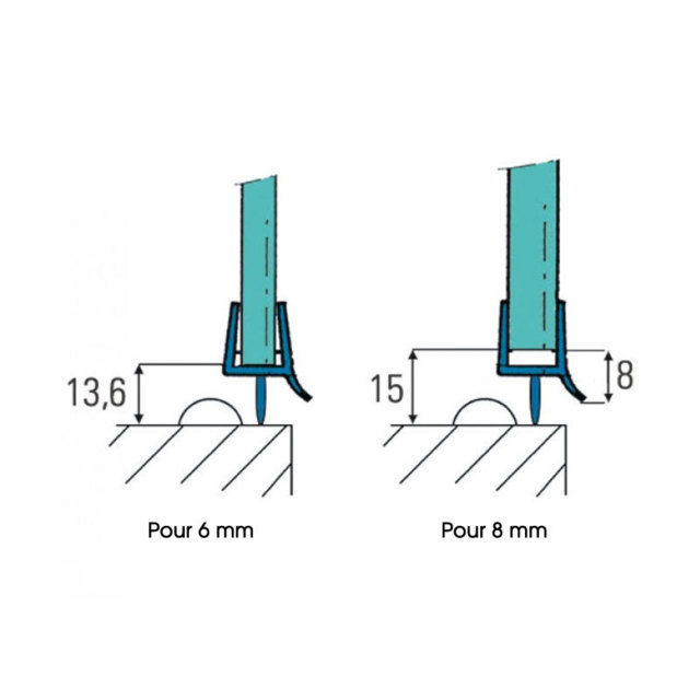 Bain et Douche Joint d'étanchéité avec languette 2000 mm