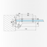 Pour portes en verre Paumelle multi-feuillure