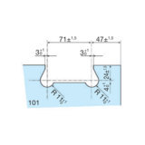 Pour portes en verre Penture massive basse