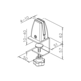 Support et fixation verre et miroir PINCE DE TABLE (blanche)