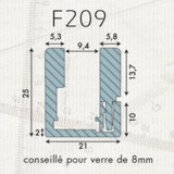 Profils muraux Profil U à clip F209  barre 3ml différentes couleurs