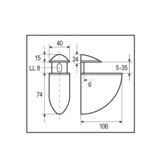 Support et fixation verre et miroir Support grand modèle (la paire)